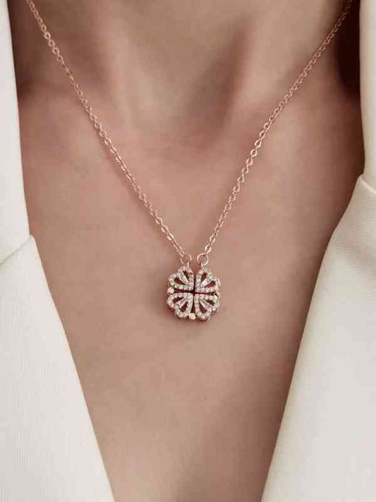 Magnetic Clover Transform Rose Gold Necklace