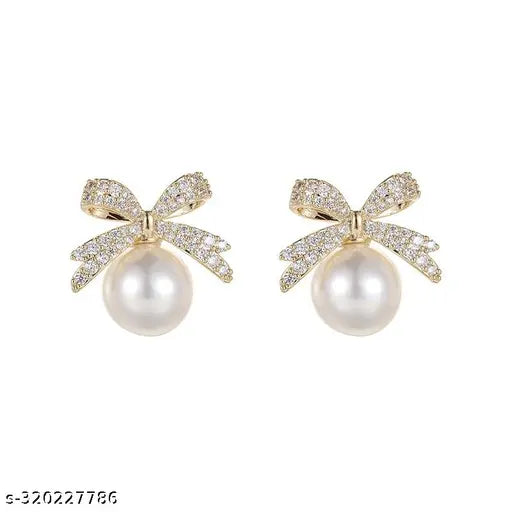 Pearl Ribbon Luxe Earrings