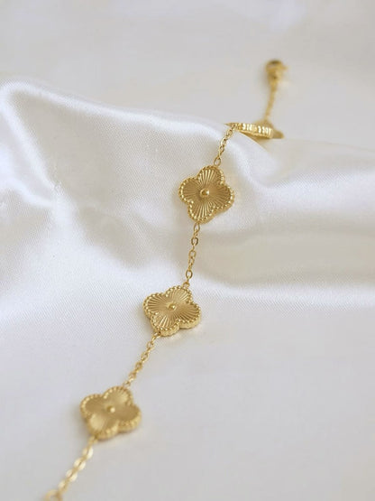 Golden Clover Charm Bracelet-BR