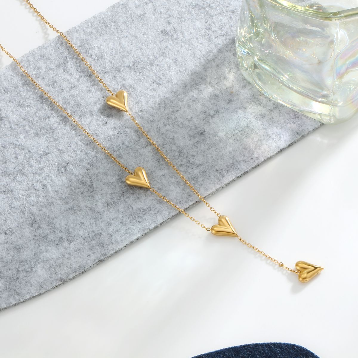 Falling Hearts Layer Anti Tarnish Necklace