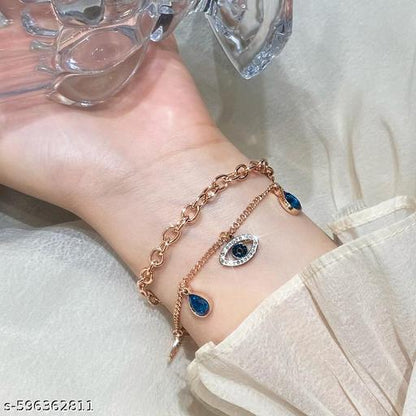 Gold Evil Eye Charm Bracelet