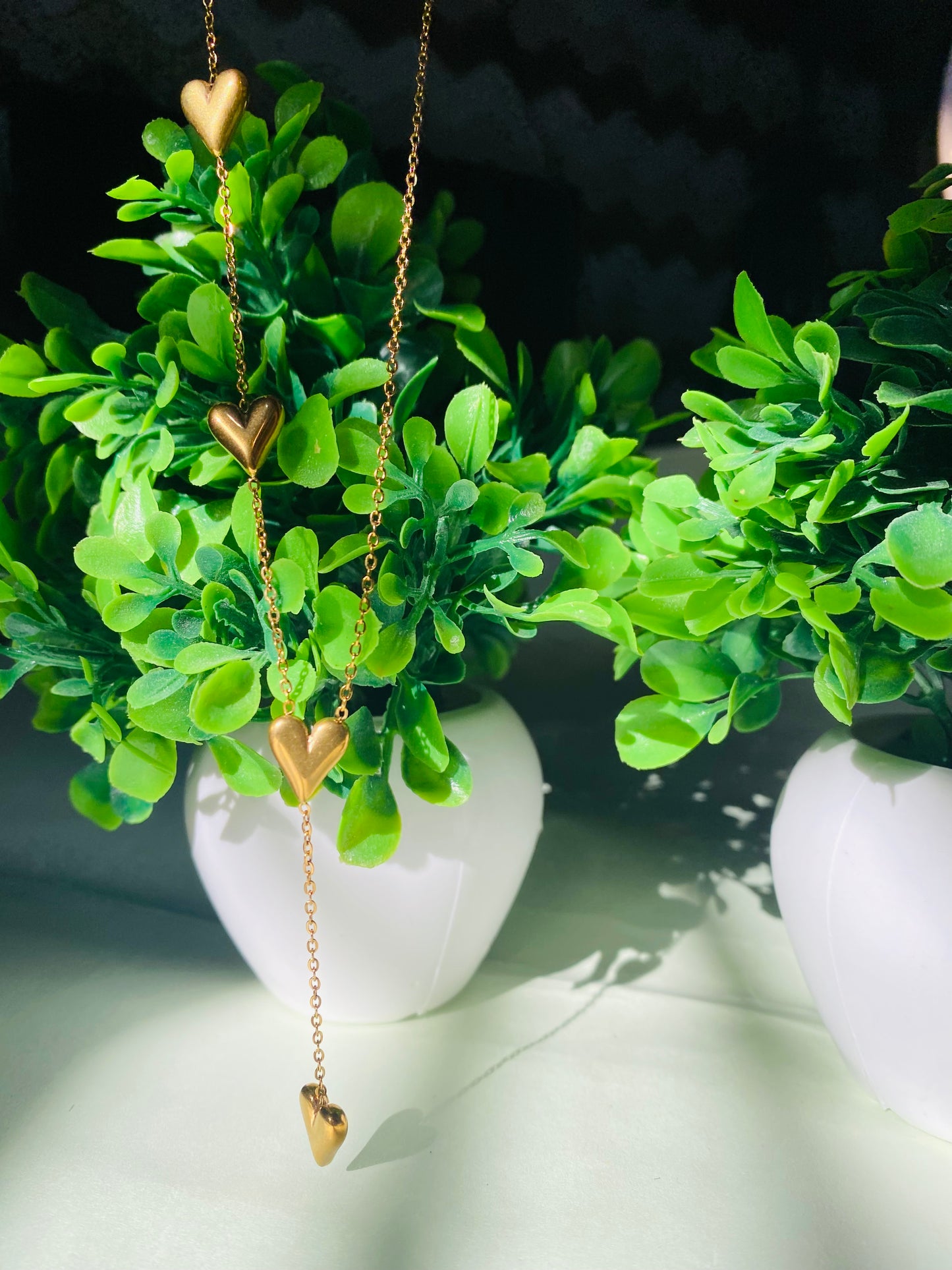 Falling Hearts Layer Anti Tarnish Necklace