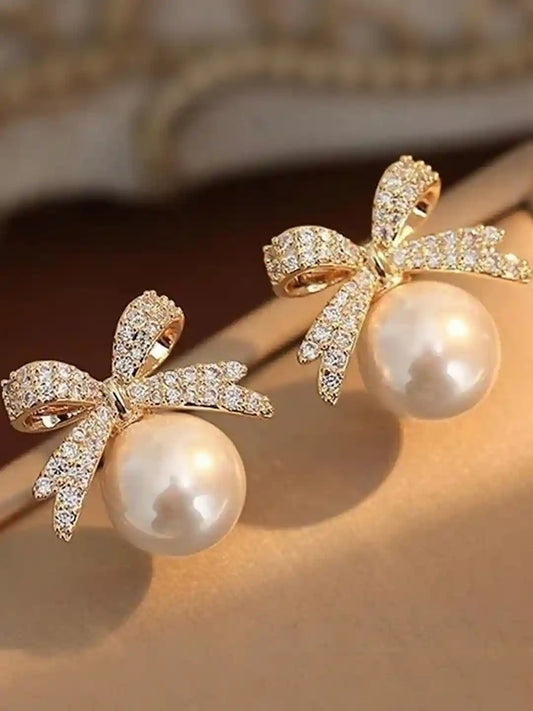 Pearl Ribbon Luxe Earrings