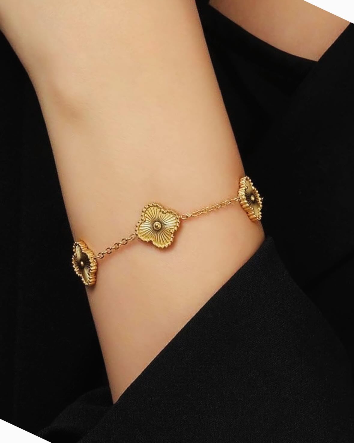 Golden Clover Charm Bracelet-BR